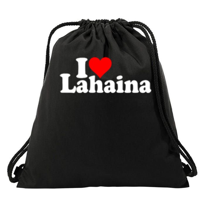 I Love Heart Lahaina Hawaii Drawstring Bag