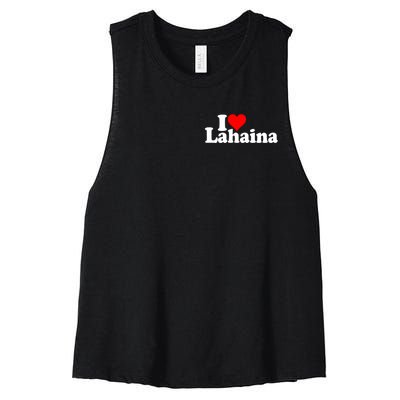 I Love Heart Lahaina Hawaii Women's Racerback Cropped Tank