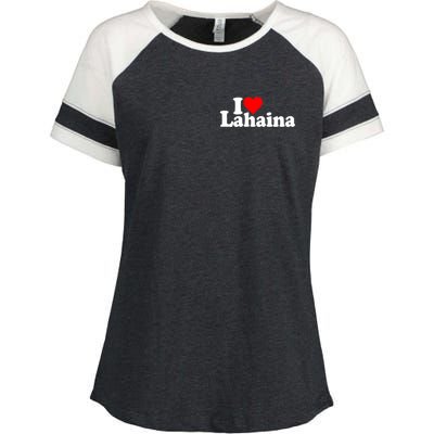 I Love Heart Lahaina Hawaii Enza Ladies Jersey Colorblock Tee