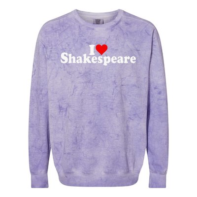 I Love Heart Shakespeare Colorblast Crewneck Sweatshirt