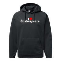 I Love Heart Shakespeare Performance Fleece Hoodie