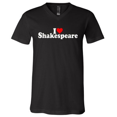 I Love Heart Shakespeare V-Neck T-Shirt