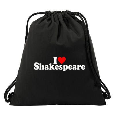 I Love Heart Shakespeare Drawstring Bag