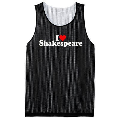 I Love Heart Shakespeare Mesh Reversible Basketball Jersey Tank