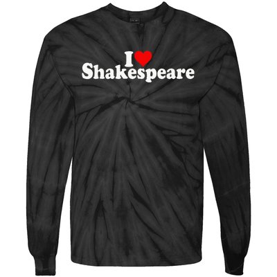 I Love Heart Shakespeare Tie-Dye Long Sleeve Shirt