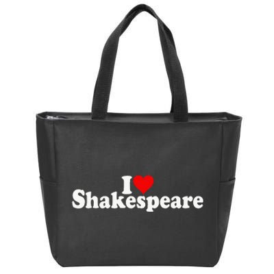 I Love Heart Shakespeare Zip Tote Bag