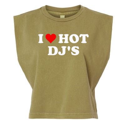 I Love Hot Djs Garment-Dyed Women's Muscle Tee