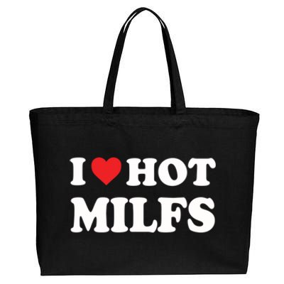 I Love Hot Milfs Red Heart I Heart Hot Moms Milfs Cotton Canvas Jumbo Tote