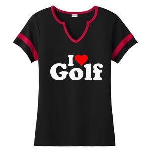 I LOVE HEART GOLF funny sport lover golf Ladies Halftime Notch Neck Tee