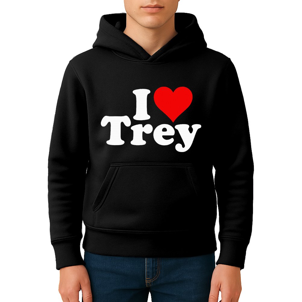 I Love Heart Trey Kids Hoodie