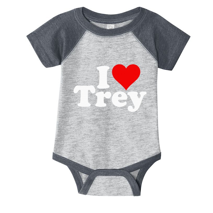 I Love Heart Trey Infant Baby Jersey Bodysuit