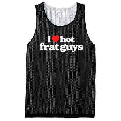 I Love Hot Frat Guys College Funny 80s Vintage Heart Mesh Reversible Basketball Jersey Tank