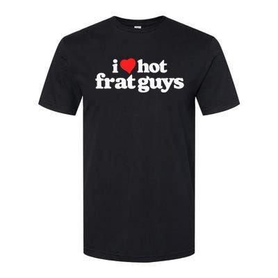 I Love Hot Frat Guys College Funny 80s Vintage Heart Softstyle CVC T-Shirt