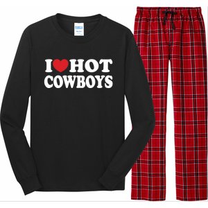 I Love Hot Cowboys Country Western Rodeo Lover Long Sleeve Pajama Set