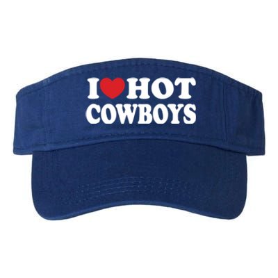 I Love Hot Cowboys Country Western Rodeo Lover Valucap Bio-Washed Visor