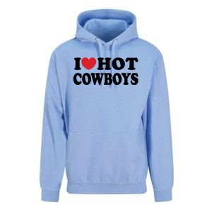 I Love Hot Cowboys Country Western Rodeo Lover Unisex Surf Hoodie