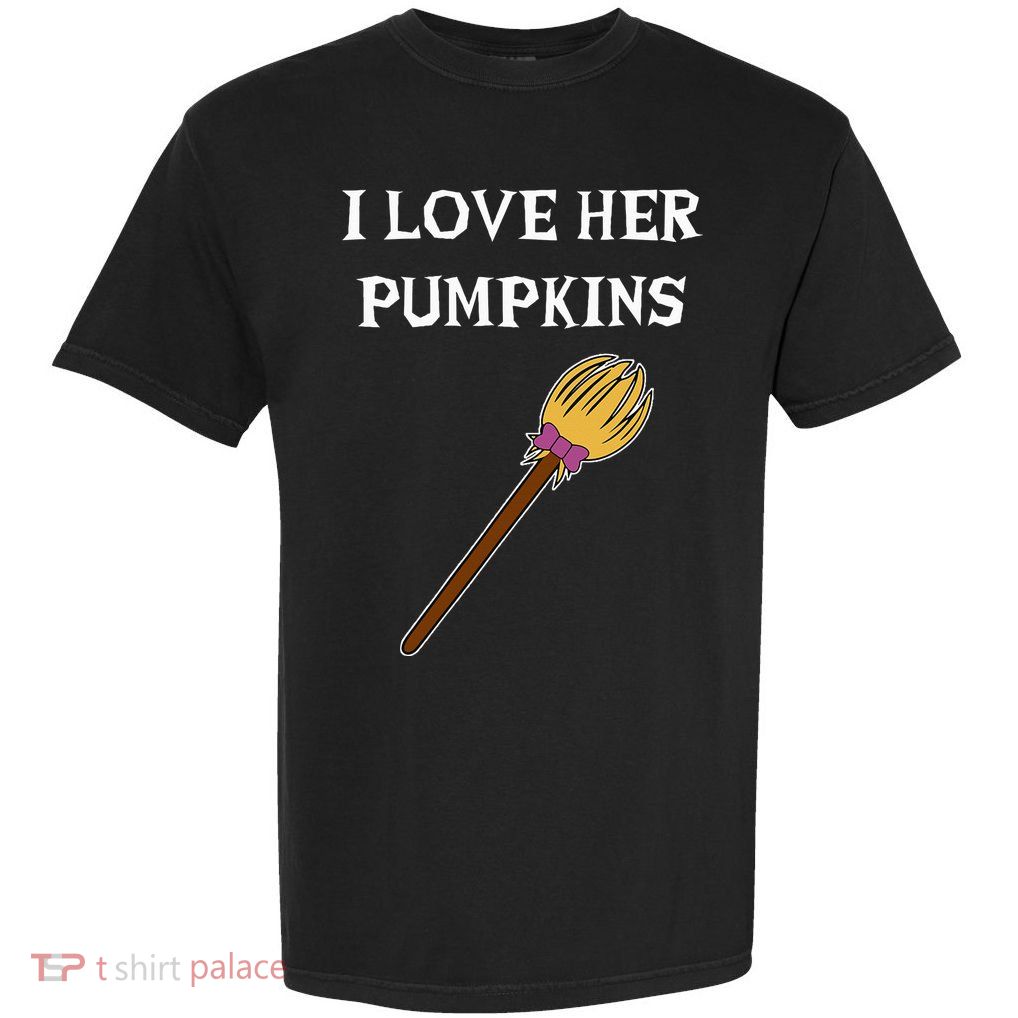 I Love Her Pumpkins Adult Matching Couples Halloween Costume Garment-Dyed Heavyweight T-Shirt
