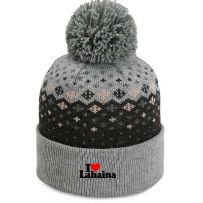 I Love Heart Lahaina Hawaii The Baniff Cuffed Pom Beanie