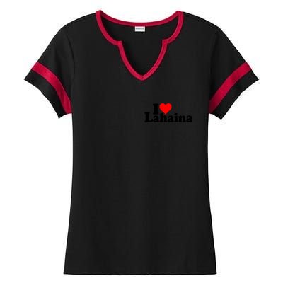 I Love Heart Lahaina Hawaii Ladies Halftime Notch Neck Tee