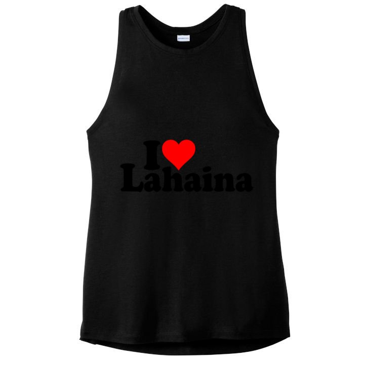 I Love Heart Lahaina Hawaii Ladies PosiCharge Tri-Blend Wicking Tank