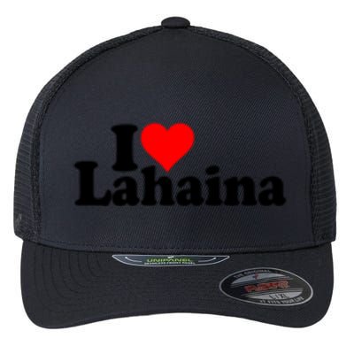 I Love Heart Lahaina Hawaii Flexfit Unipanel Trucker Cap