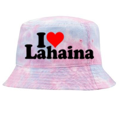 I Love Heart Lahaina Hawaii Tie-Dyed Bucket Hat