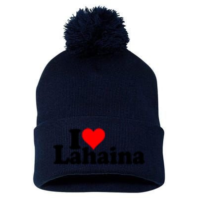 I Love Heart Lahaina Hawaii Pom Pom 12in Knit Beanie