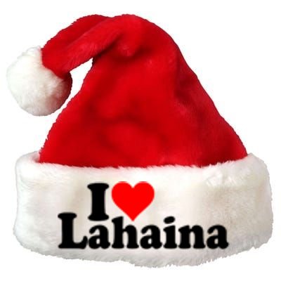 I Love Heart Lahaina Hawaii Premium Christmas Santa Hat