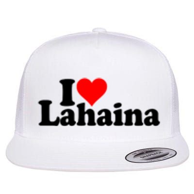 I Love Heart Lahaina Hawaii Flat Bill Trucker Hat