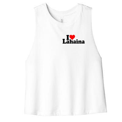 I Love Heart Lahaina Hawaii Women's Racerback Cropped Tank