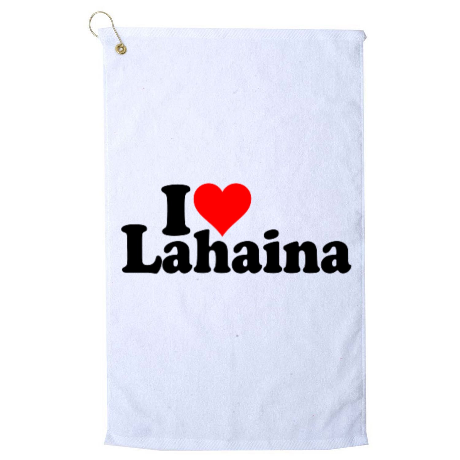 I Love Heart Lahaina Hawaii Golf Towel