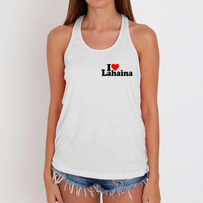 I Love Heart Lahaina Hawaii Women's Knotted Racerback Tank