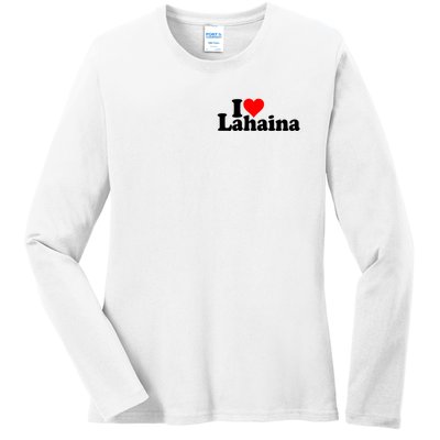 I Love Heart Lahaina Hawaii Ladies Long Sleeve Shirt