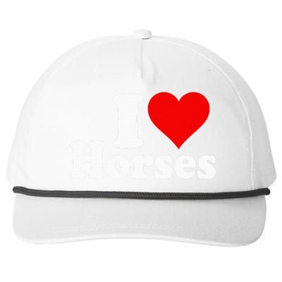 I Love Horses Snapback Five-Panel Rope Hat