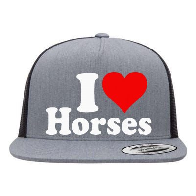 I Love Horses Flat Bill Trucker Hat