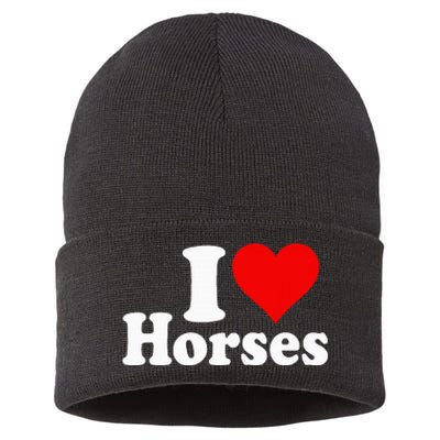 I Love Horses Sustainable Knit Beanie