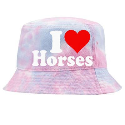 I Love Horses Tie-Dyed Bucket Hat