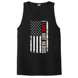 I Love Hot Nerds American Usa Flag Meaningful Gift PosiCharge Competitor Tank