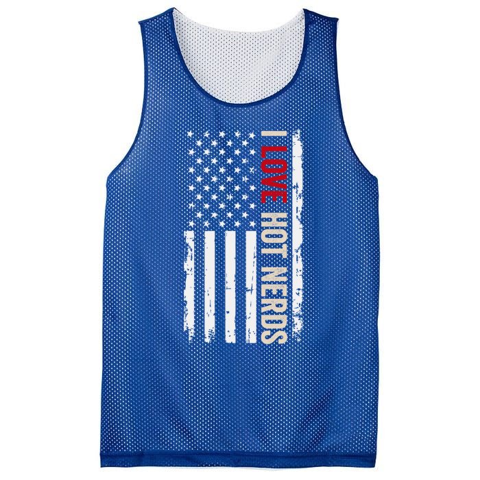 I Love Hot Nerds American Usa Flag Meaningful Gift Mesh Reversible Basketball Jersey Tank