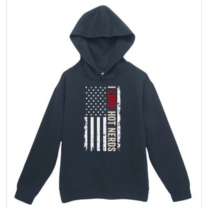 I Love Hot Nerds American Usa Flag Meaningful Gift Urban Pullover Hoodie