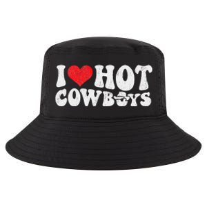 I Love Hot Cowboys Groovy Retro Country Western Cool Comfort Performance Bucket Hat