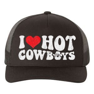 I Love Hot Cowboys Groovy Retro Country Western Yupoong Adult 5-Panel Trucker Hat