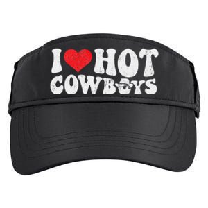 I Love Hot Cowboys Groovy Retro Country Western Adult Drive Performance Visor