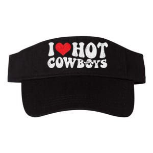 I Love Hot Cowboys Groovy Retro Country Western Valucap Bio-Washed Visor