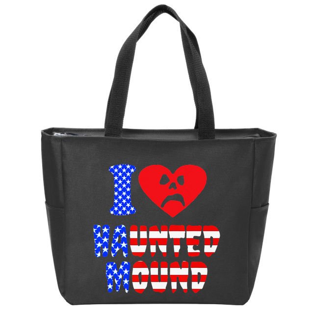 I Love Haunted Mound Zip Tote Bag