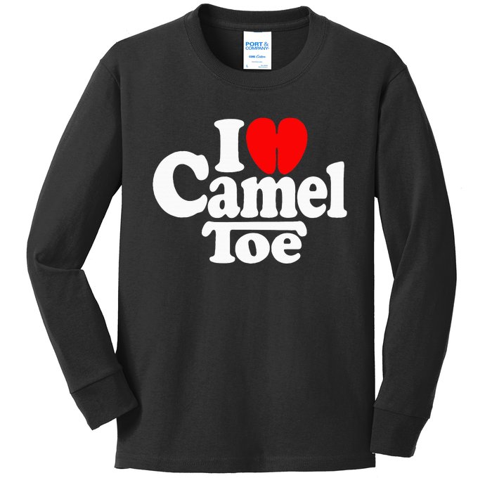 I Love Heart Camel Toe Kids Long Sleeve Shirt