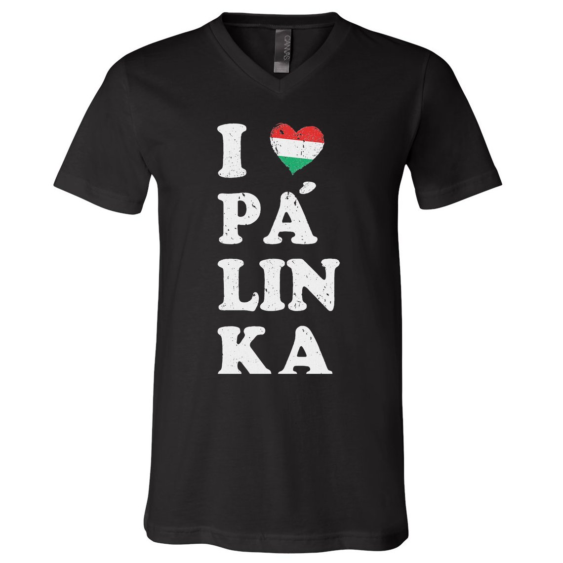 I Love Hungarian Palinka Hungary Traditional Strong Drink V-Neck T-Shirt