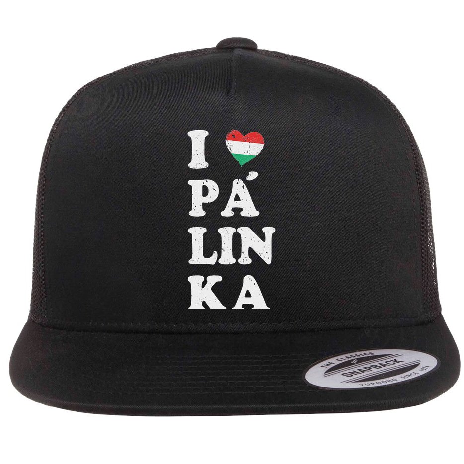 I Love Hungarian Palinka Hungary Traditional Strong Drink Flat Bill Trucker Hat