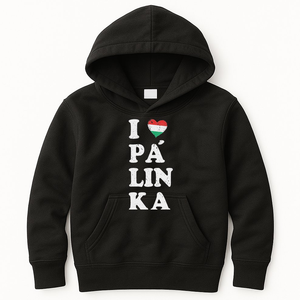 I Love Hungarian Palinka Hungary Traditional Strong Drink Kids Hoodie