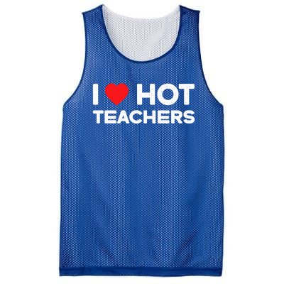 I Love Hot Teachers Vintage Funny Red Heart Love Teacher Gift Mesh Reversible Basketball Jersey Tank